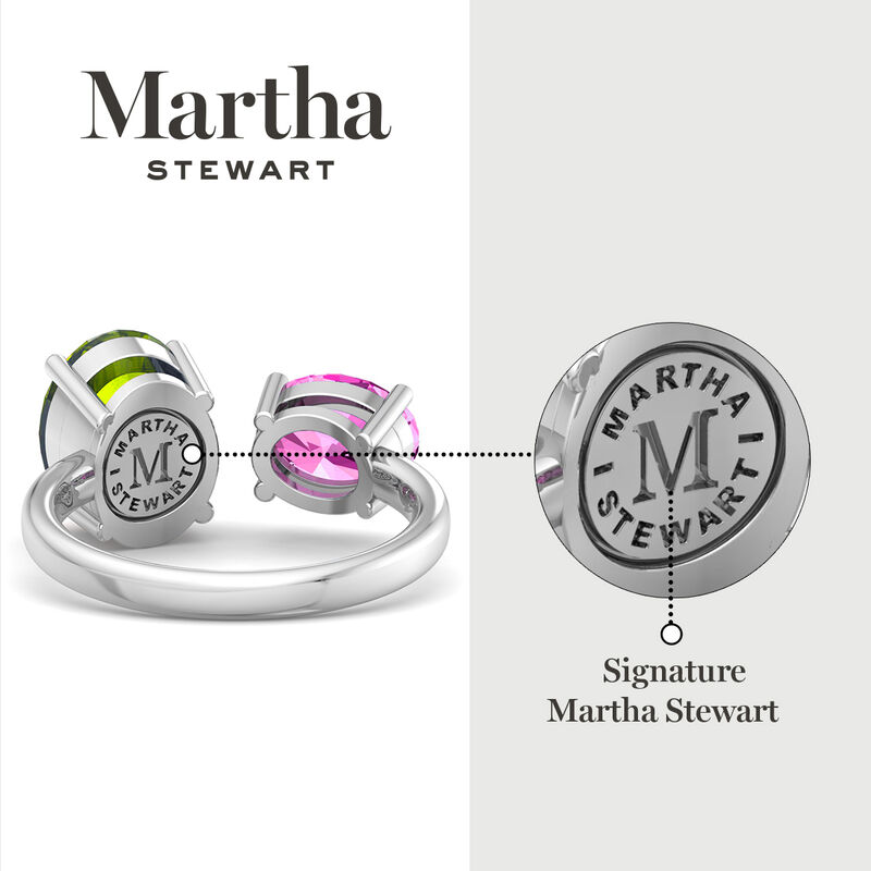 Martha Stewart 3 3/4ctw. Peridot & Pink Sapphire Two Stone Ring In Sterling Silver image number null
